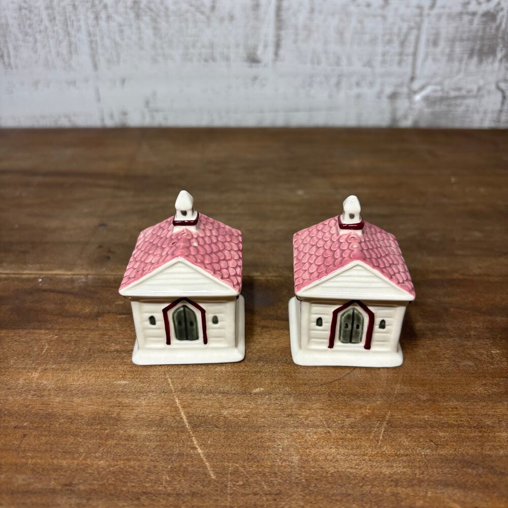Church Shaped Ceramic Salt & Pepper Shakers